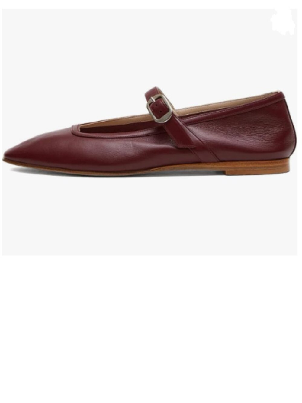 Pazzion Burgundy Closed Toe Mary Jane Easy Strap Buckled Slip On Flats